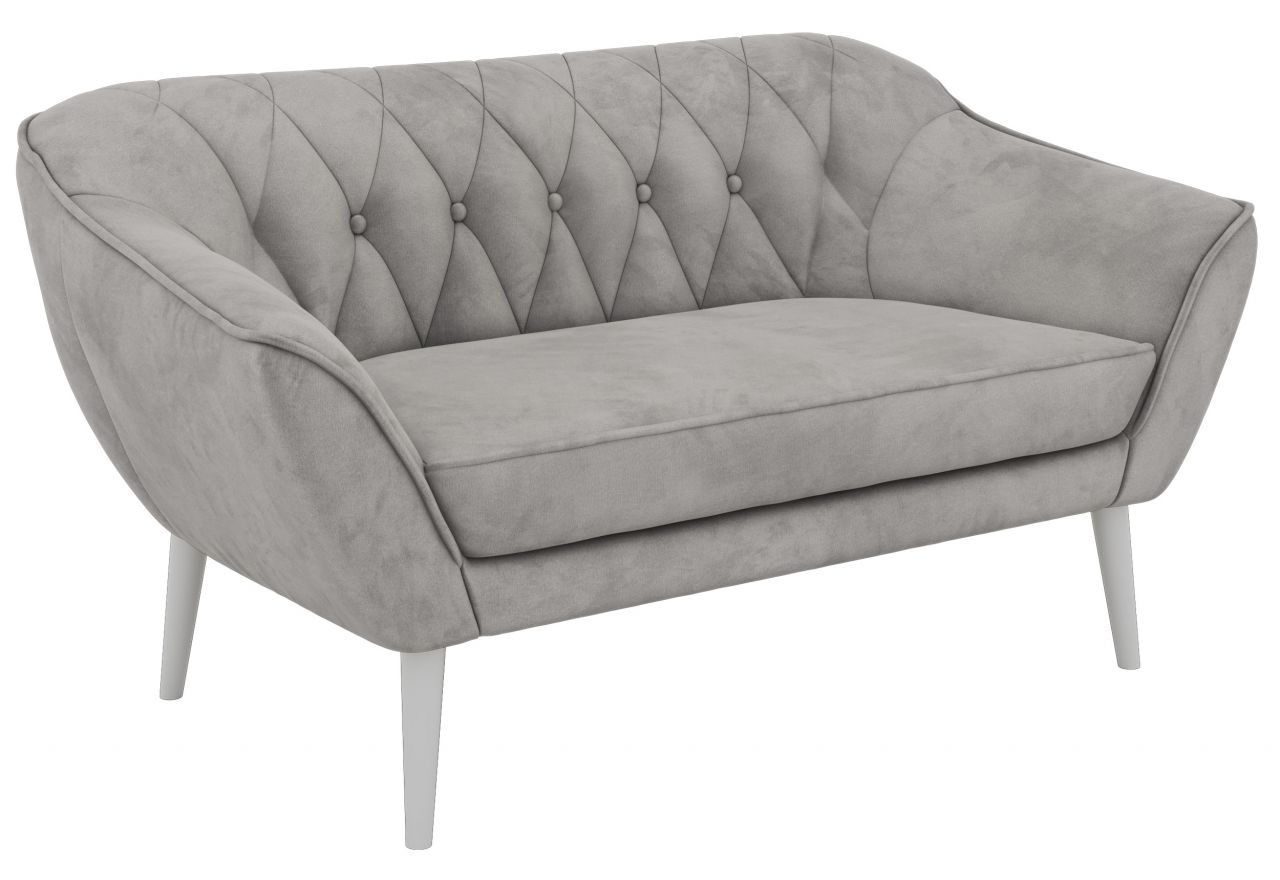 Sofa PIRS 2 - jasnoszary, welwet - nóżki,  biały