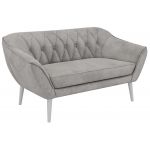 Sofa PIRS 2 - jasnoszary, welwet - nóżki,  biały