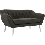Sofa PIRS 2 - ciemnoszary, welwet - nóżki,  biały