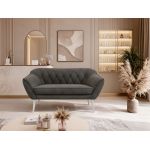 Sofa PIRS 2 - ciemnoszary, welwet - nóżki,  biały