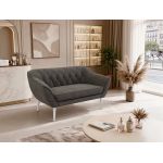 Sofa PIRS 2 - ciemnoszary, welwet - nóżki,  biały
