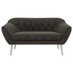 Sofa PIRS 2 - ciemnoszary, welwet - nóżki,  biały