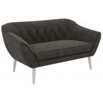 Sofa PIRS 2 - ciemnoszary, welwet - nóżki,  biały