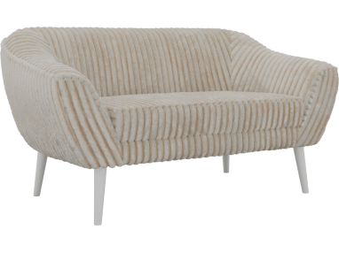 Sofa PIRS 2 - beżowy, sztruks - nóżki,  biały