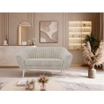 Sofa PIRS 2 - beżowy, sztruks - nóżki,  biały