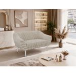 Sofa PIRS 2 - beżowy, sztruks - nóżki,  biały