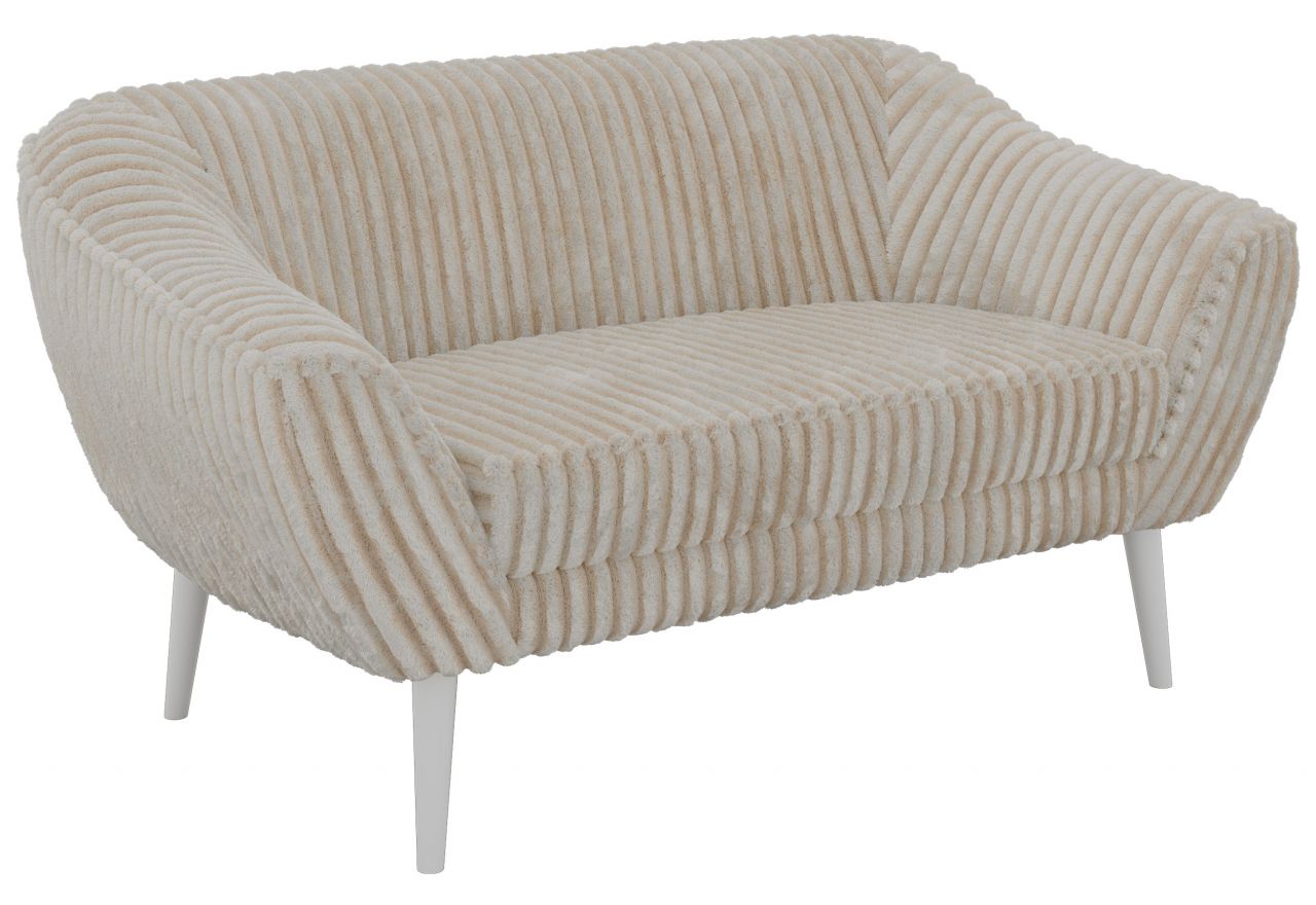 Sofa PIRS 2 - beżowy, sztruks - nóżki,  biały