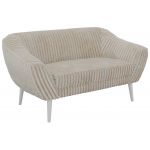Sofa PIRS 2 - beżowy, sztruks - nóżki,  biały