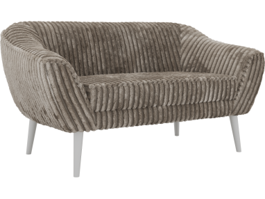 Sofa PIRS 2 - jasnobrązowy, sztruks - nóżki,  biały