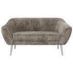 Sofa PIRS 2 - jasnobrązowy, sztruks - nóżki,  biały