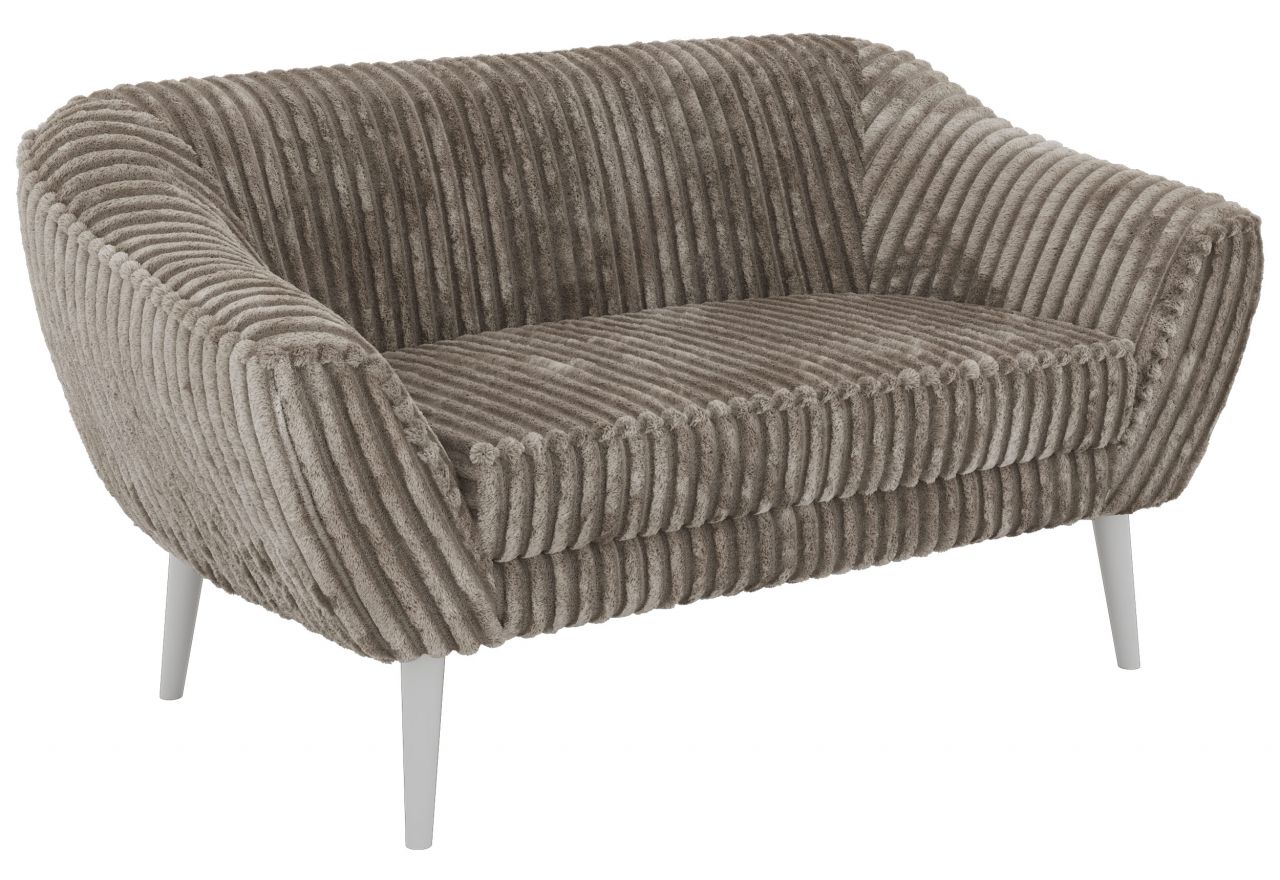 Sofa PIRS 2 - jasnobrązowy, sztruks - nóżki,  biały