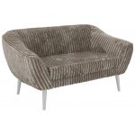 Sofa PIRS 2 - jasnobrązowy, sztruks - nóżki,  biały