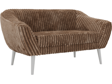 Sofa PIRS 2 - brązowy, sztruks - nóżki,  biały