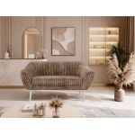 Sofa PIRS 2 - brązowy, sztruks - nóżki,  biały