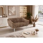 Sofa PIRS 2 - brązowy, sztruks - nóżki,  biały