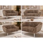 Sofa PIRS 2 - brązowy, sztruks - nóżki,  biały