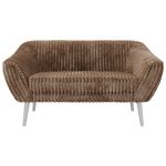 Sofa PIRS 2 - brązowy, sztruks - nóżki,  biały
