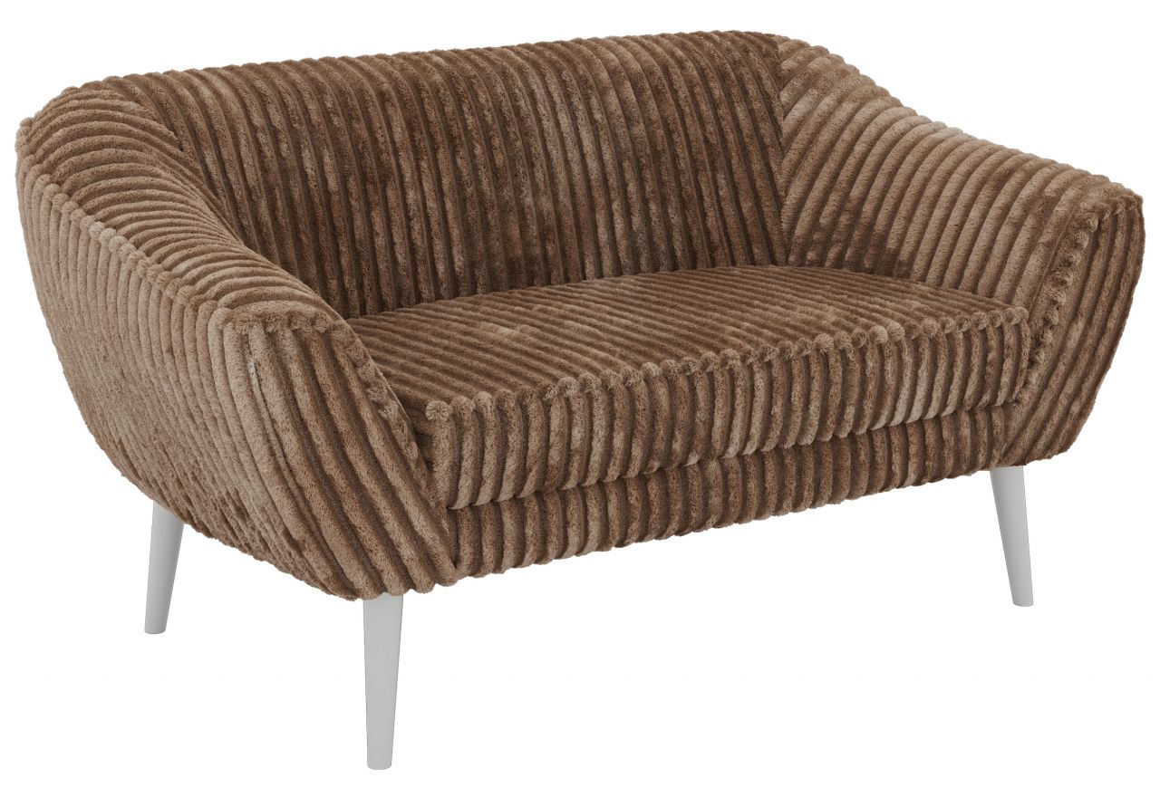 Sofa PIRS 2 - brązowy, sztruks - nóżki,  biały