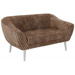Sofa PIRS 2 - brązowy, sztruks - nóżki,  biały