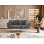 Sofa PIRS 2 - szary, sztruks - nóżki,  biały