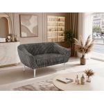 Sofa PIRS 2 - szary, sztruks - nóżki,  biały