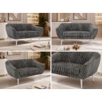 Sofa PIRS 2 - szary, sztruks - nóżki,  biały