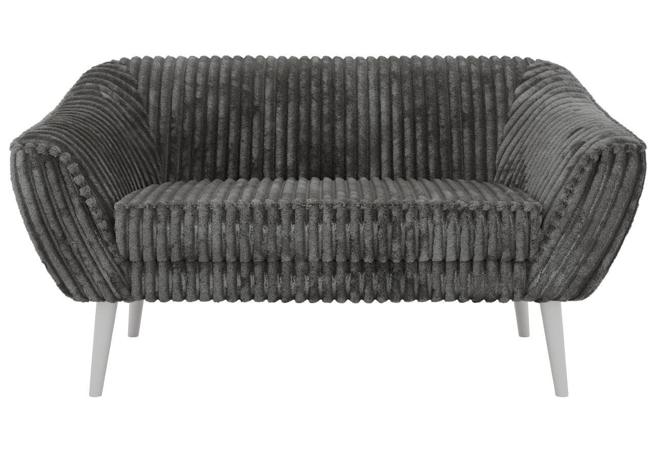 Sofa PIRS 2 - szary, sztruks - nóżki,  biały