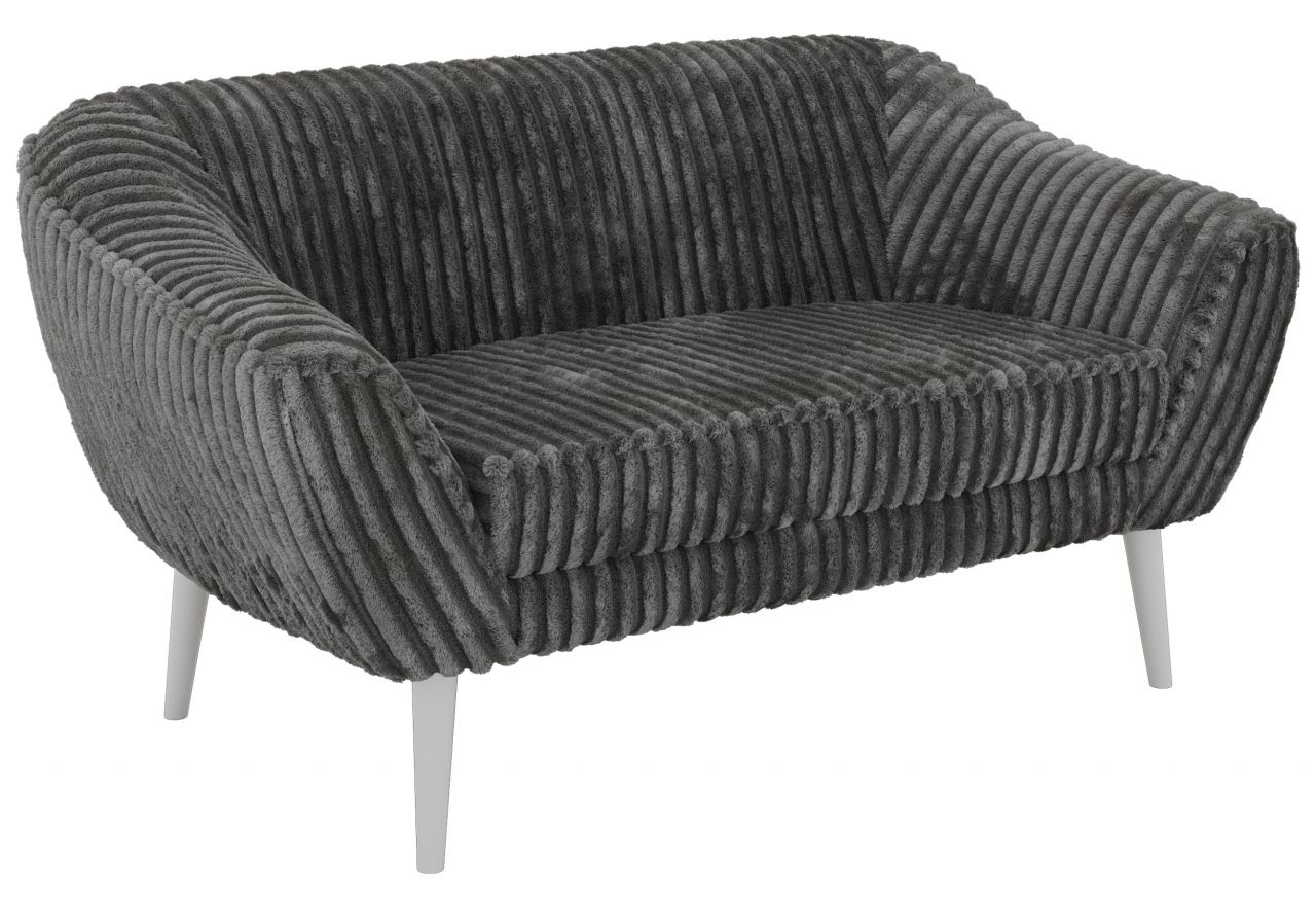 Sofa PIRS 2 - szary, sztruks - nóżki,  biały