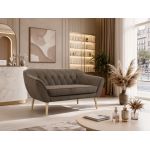 Sofa PIRS 2 - brązowy, welwet - nóżki,  buk
