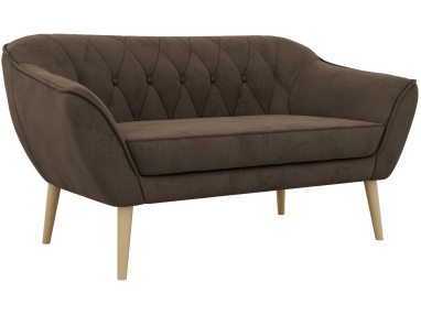 Sofa PIRS 2 - brązowy, welwet - nóżki,  buk