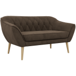 Sofa PIRS 2 - brązowy, welwet - nóżki,  buk