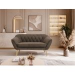 Sofa PIRS 2 - brązowy, welwet - nóżki,  buk