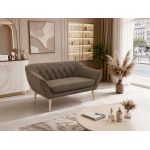 Sofa PIRS 2 - brązowy, welwet - nóżki,  buk