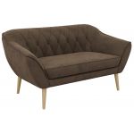 Sofa PIRS 2 - brązowy, welwet - nóżki,  buk