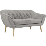 Sofa PIRS 2 - jasnoszary, welwet - nóżki,  buk