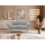 Sofa PIRS 2 - jasnoszary, welwet - nóżki,  buk