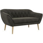 Sofa PIRS 2 - ciemnoszary, welwet - nóżki,  buk