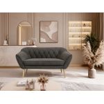 Sofa PIRS 2 - ciemnoszary, welwet - nóżki,  buk