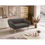 Sofa PIRS 2 - ciemnoszary, welwet - nóżki,  buk