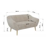 Sofa PIRS 2 - beżowy, sztruks - nóżki,  buk