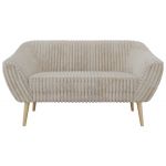 Sofa PIRS 2 - beżowy, sztruks - nóżki,  buk