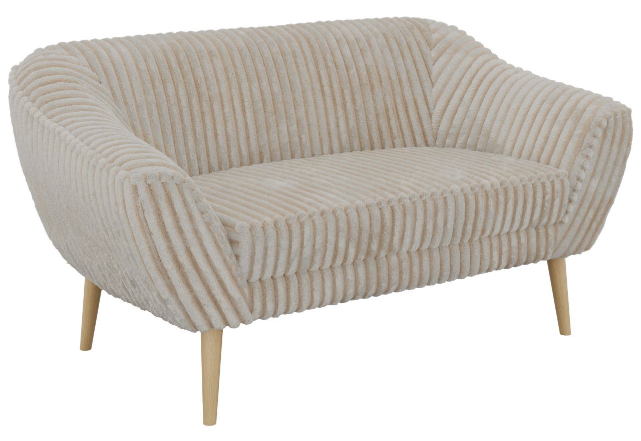 Sofa PIRS 2 - beżowy, sztruks - nóżki,  buk