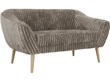 Sofa PIRS 2 - jasnobrązowy, sztruks - nóżki,  buk