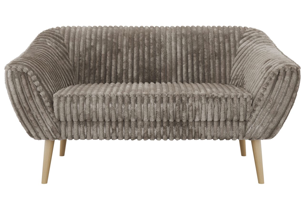 Sofa PIRS 2 - jasnobrązowy, sztruks - nóżki,  buk