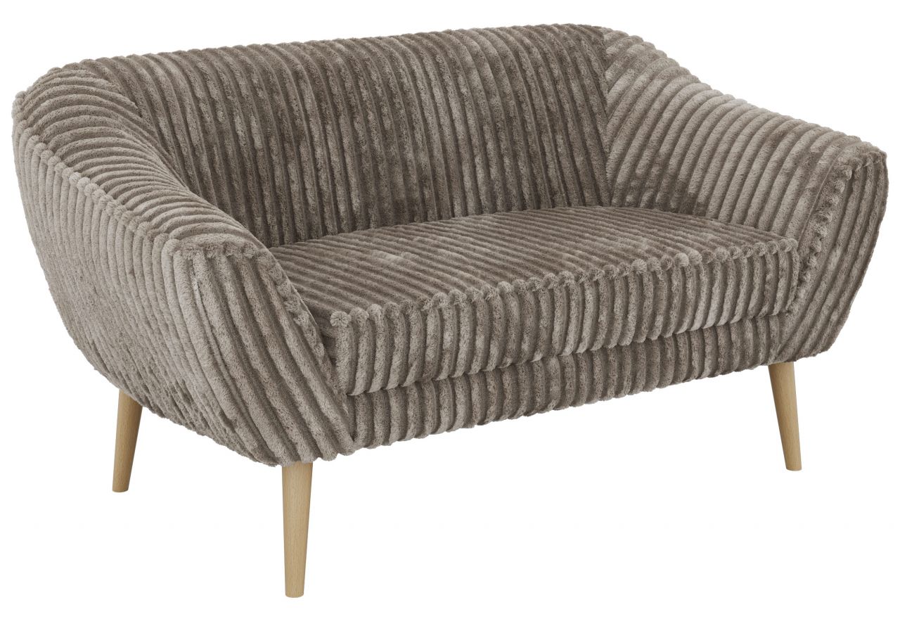 Sofa PIRS 2 - jasnobrązowy, sztruks - nóżki,  buk