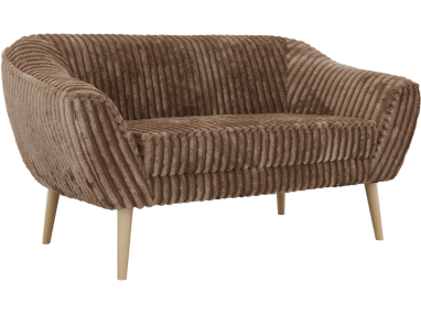Sofa PIRS 2 - brązowy, sztruks - nóżki,  buk