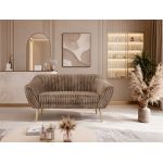 Sofa PIRS 2 - brązowy, sztruks - nóżki,  buk