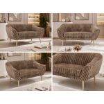 Sofa PIRS 2 - brązowy, sztruks - nóżki,  buk