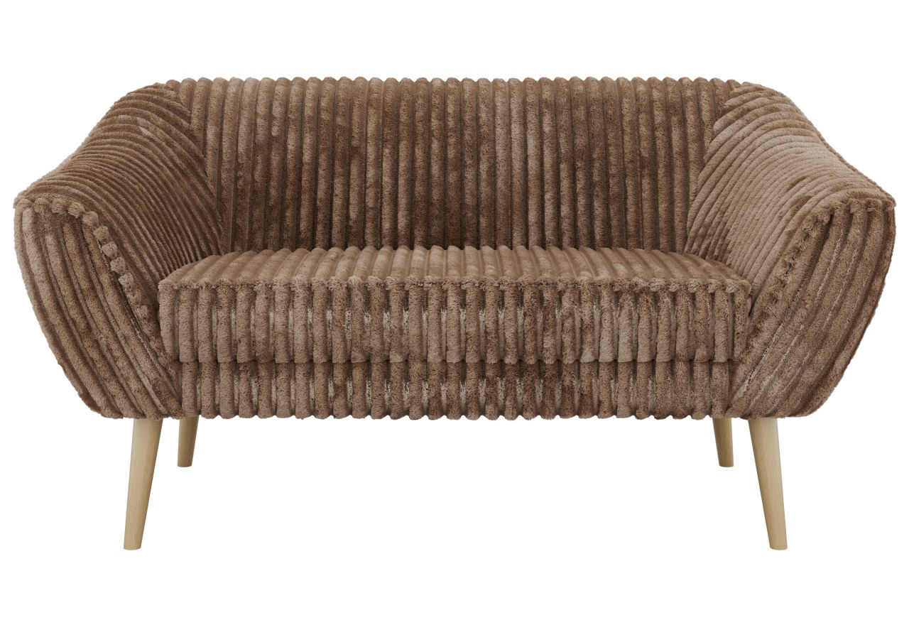 Sofa PIRS 2 - brązowy, sztruks - nóżki,  buk