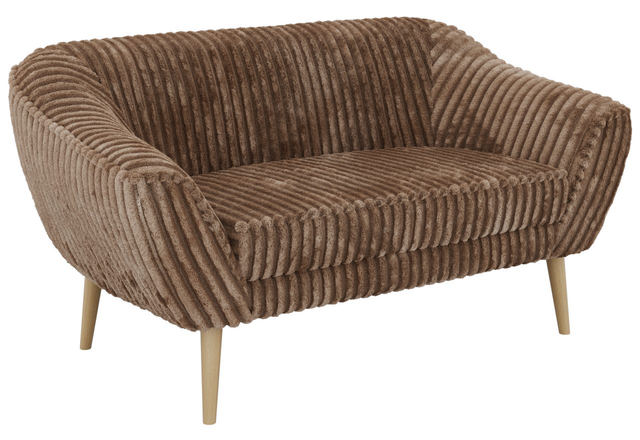 Sofa PIRS 2 - brązowy, sztruks - nóżki,  buk